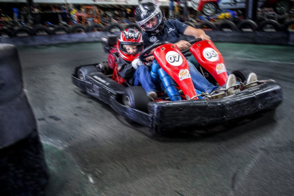 De duokart op de Race Planet kartbaan in Amsterdam voor karten met een beperking.