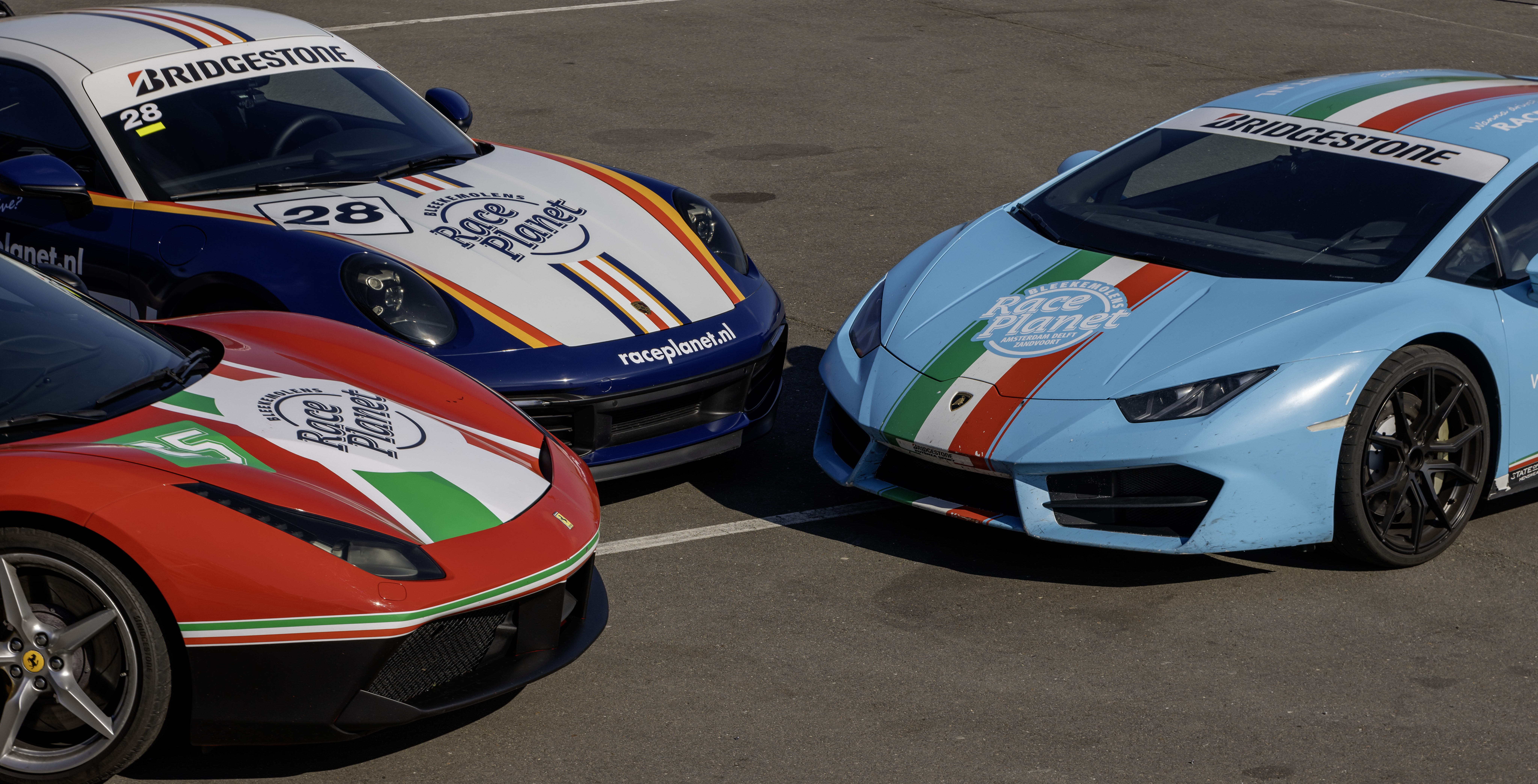 Porsche, Ferrari and Lamborghini at Circuit Zandvoort